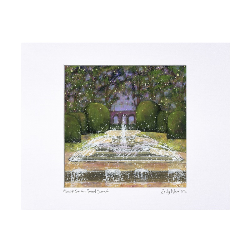 Alnwick Gardens- The Grand Cascade Limited Edition Print with Mount