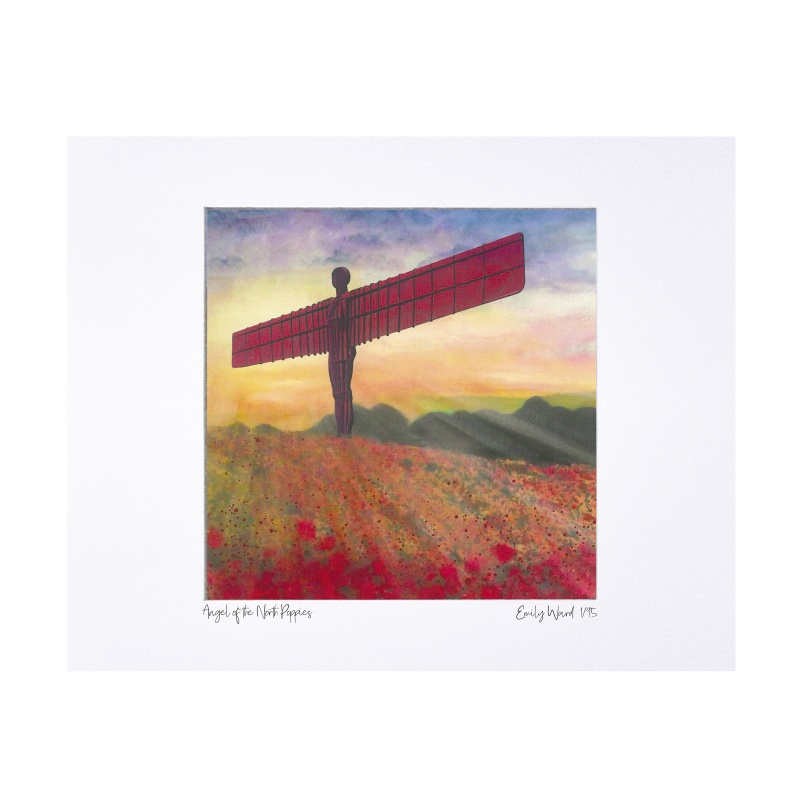 Angel of the North Poppies Limited Edition Print with Mount