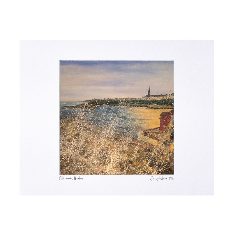 Cullercoats Harbour Limited Edition Print with Mount