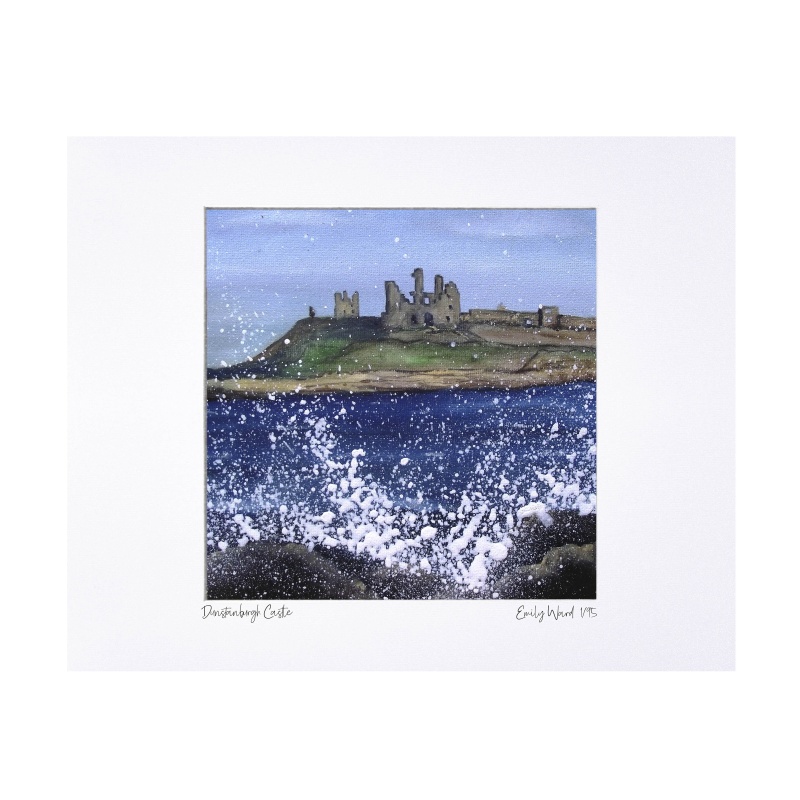 Dunstanburgh Castle Limited Edition Print with Mount