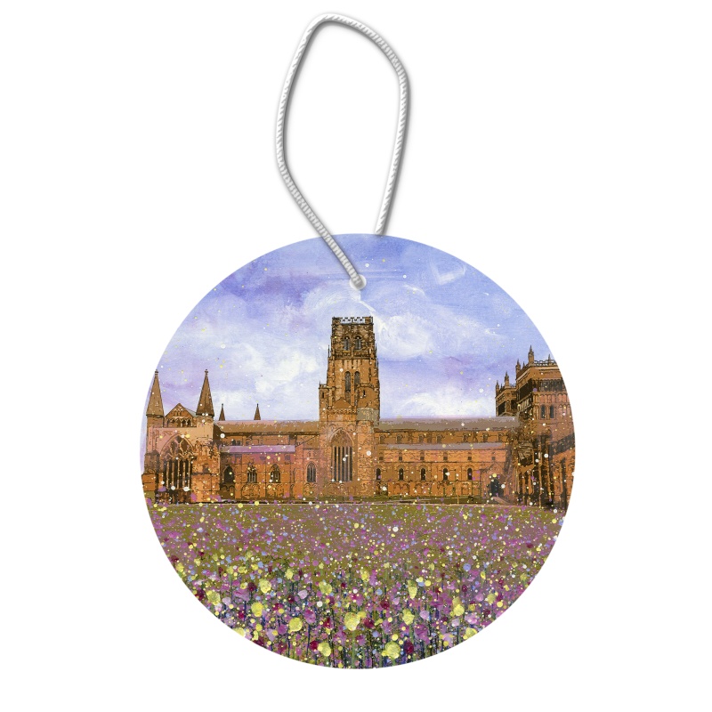 Durham Cathedral with Flowers Ceramic Hanging Pendants