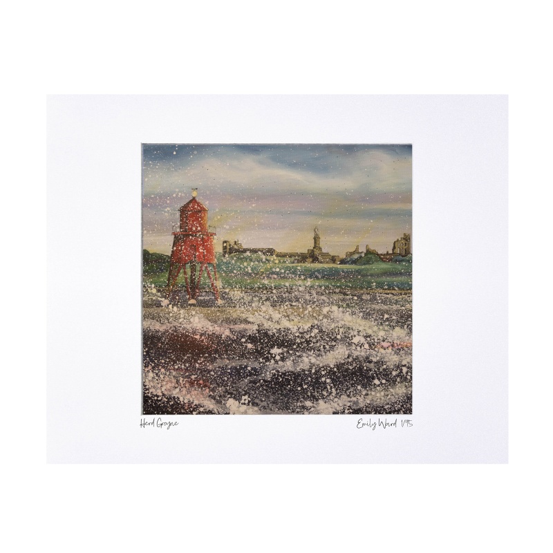 Herd Groyne Limited Edition Print with Mount