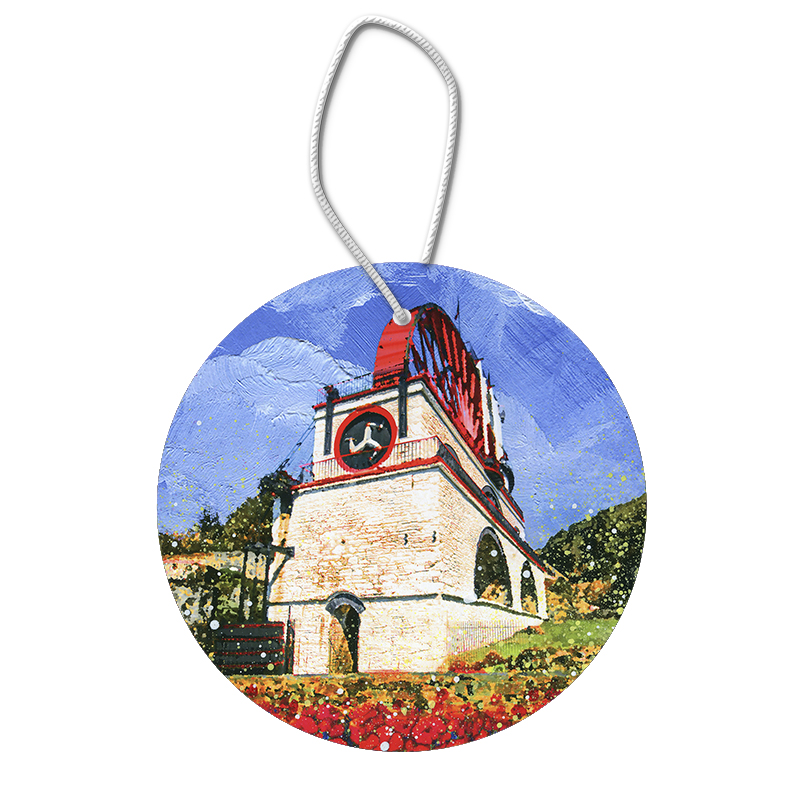 Laxey Wheel Ceramic Hanging Pendant