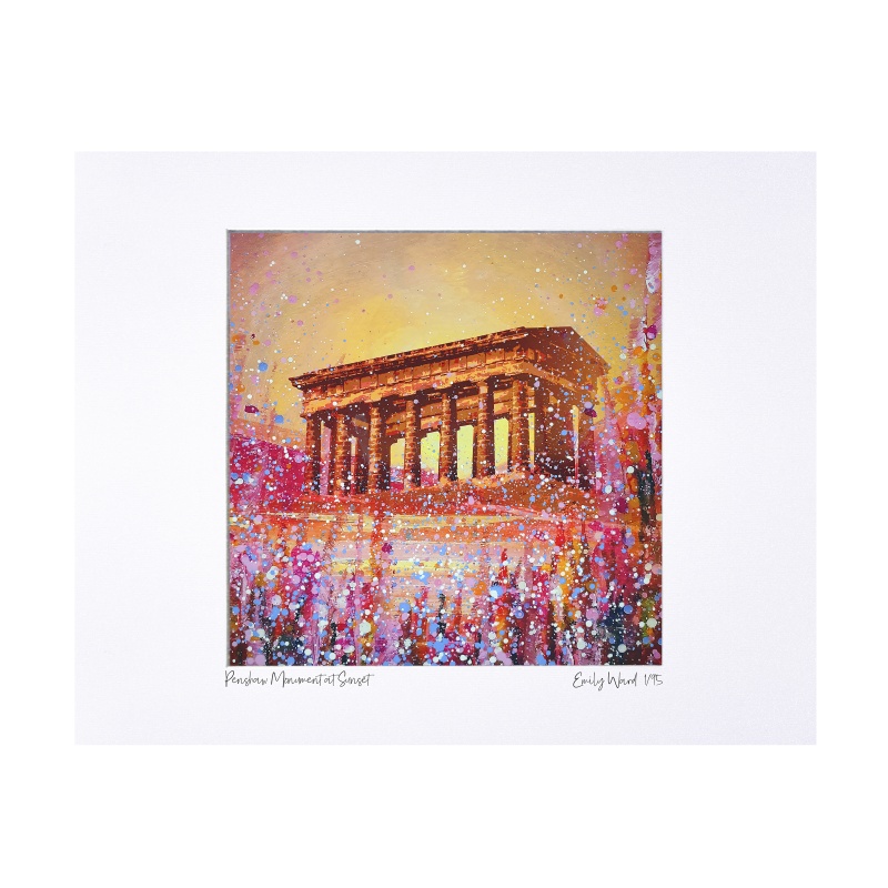 Penshaw Monument at Sunset Limited Edition Print with Mount