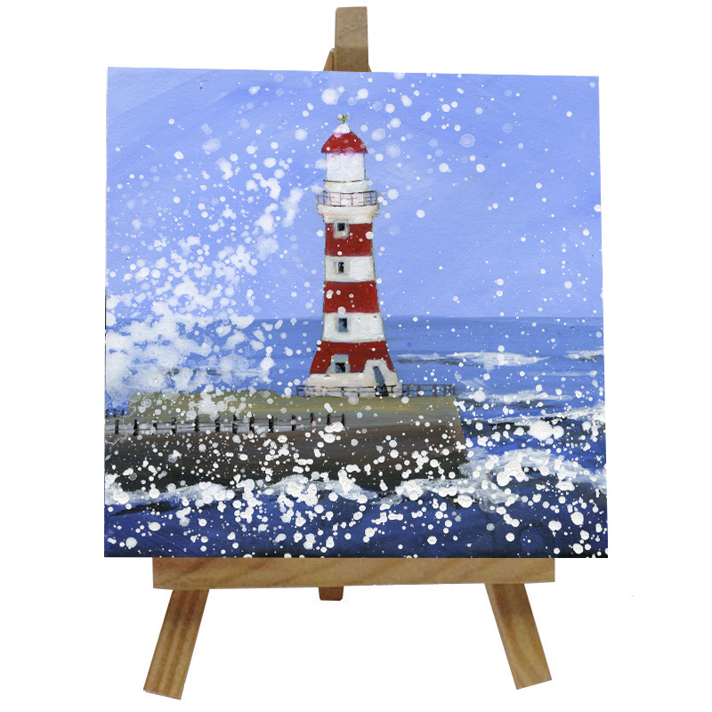 Roker Lighthouse Tile with Easel