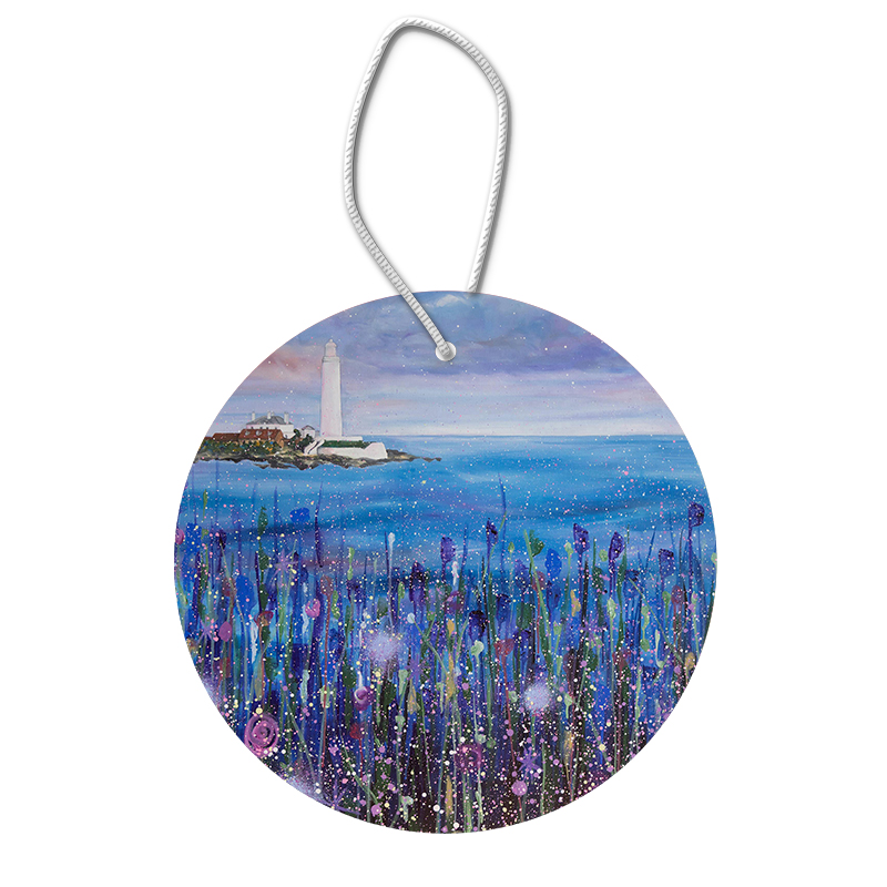 St Mary's Lighthouse Blue Ceramic Hanging Pendants